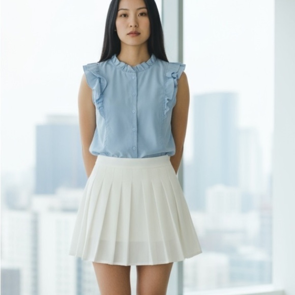 Paper Moon White Pleated Skirt Women’s Size M – Classic Tennis Skirt Style
